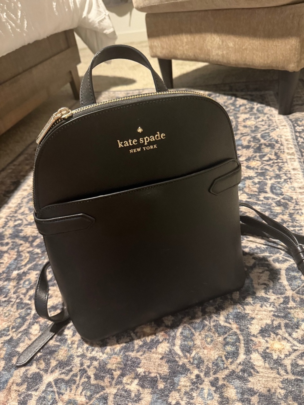 Kate Spade New York Black Dome Backpack – Authentic, Excellent Condition